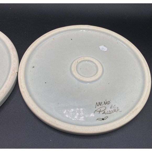 Ken Edwards El Palomar Mexican Pottery Round Rooster & Duck Trivet 7" LOT 2 - Picture 9 of 12